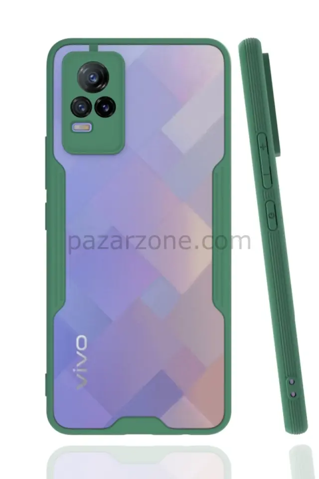 Newface Vivo V21e Kılıf Platin Silikon - Yeşil