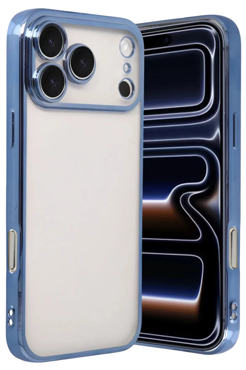 Newface Apple iPhone 17 Pro Razer Lensli Silikon - Açık Mavi