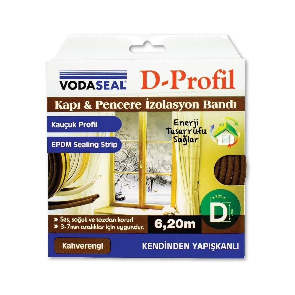 Vodaseal Kapı ve Pencere İzolasyon Bandı Kahverengi 6,20 Metre