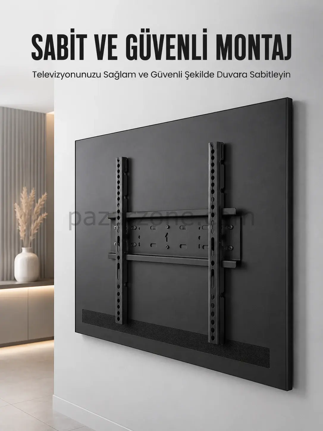 Profesyonel Sabit TV Askı Aparatı  Ultra Dayanıklı Çelik Duvar Montaj Braketi 50-95 İnç