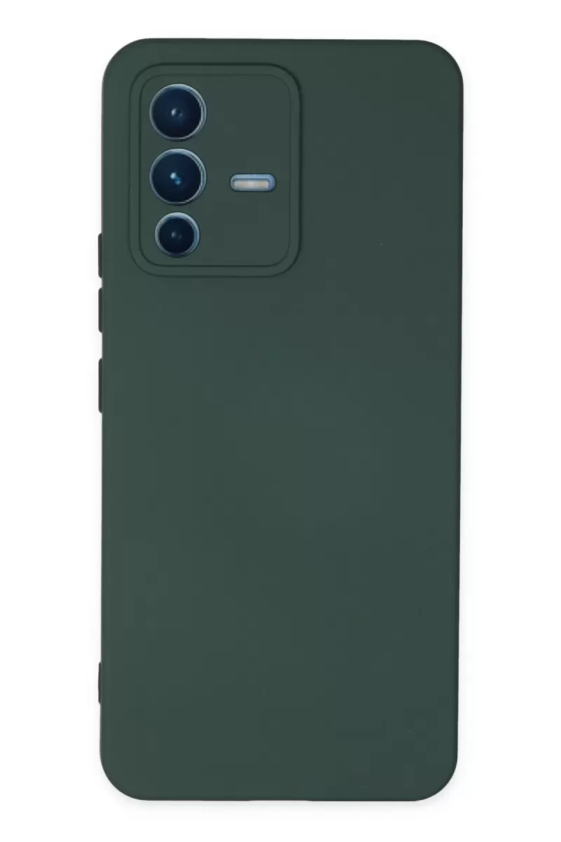 Newface Vivo V23 5G Kılıf Nano içi Kadife Silikon - Koyu Yeşil