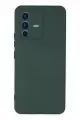 Newface Vivo V23 5G Kılıf Nano içi Kadife Silikon - Koyu Yeşil