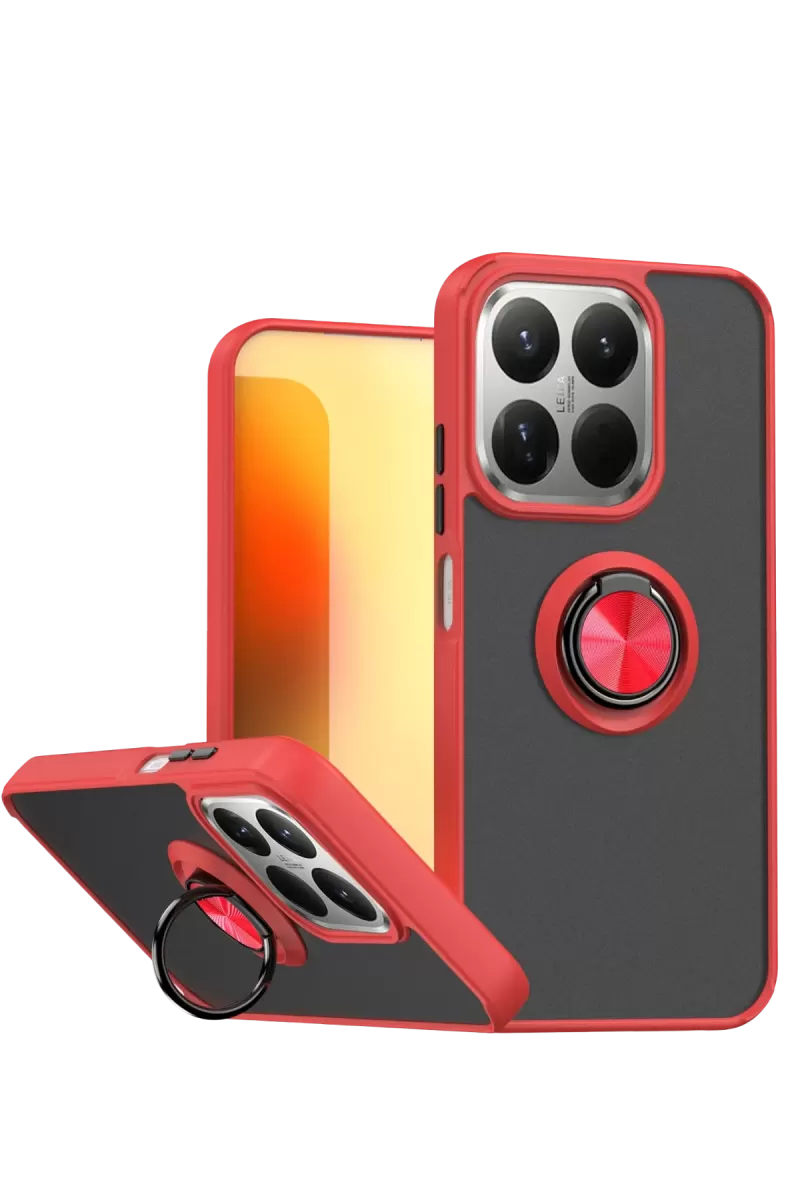 Newface Xiaomi Mi 15T Montreal Yüzüklü Silikon Kapak - Kırmızı