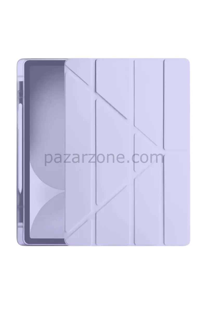 Newface Apple iPad Pro 11 (2024) Kılıf Kalemlikli Hugo Tablet Kılıfı - Lila