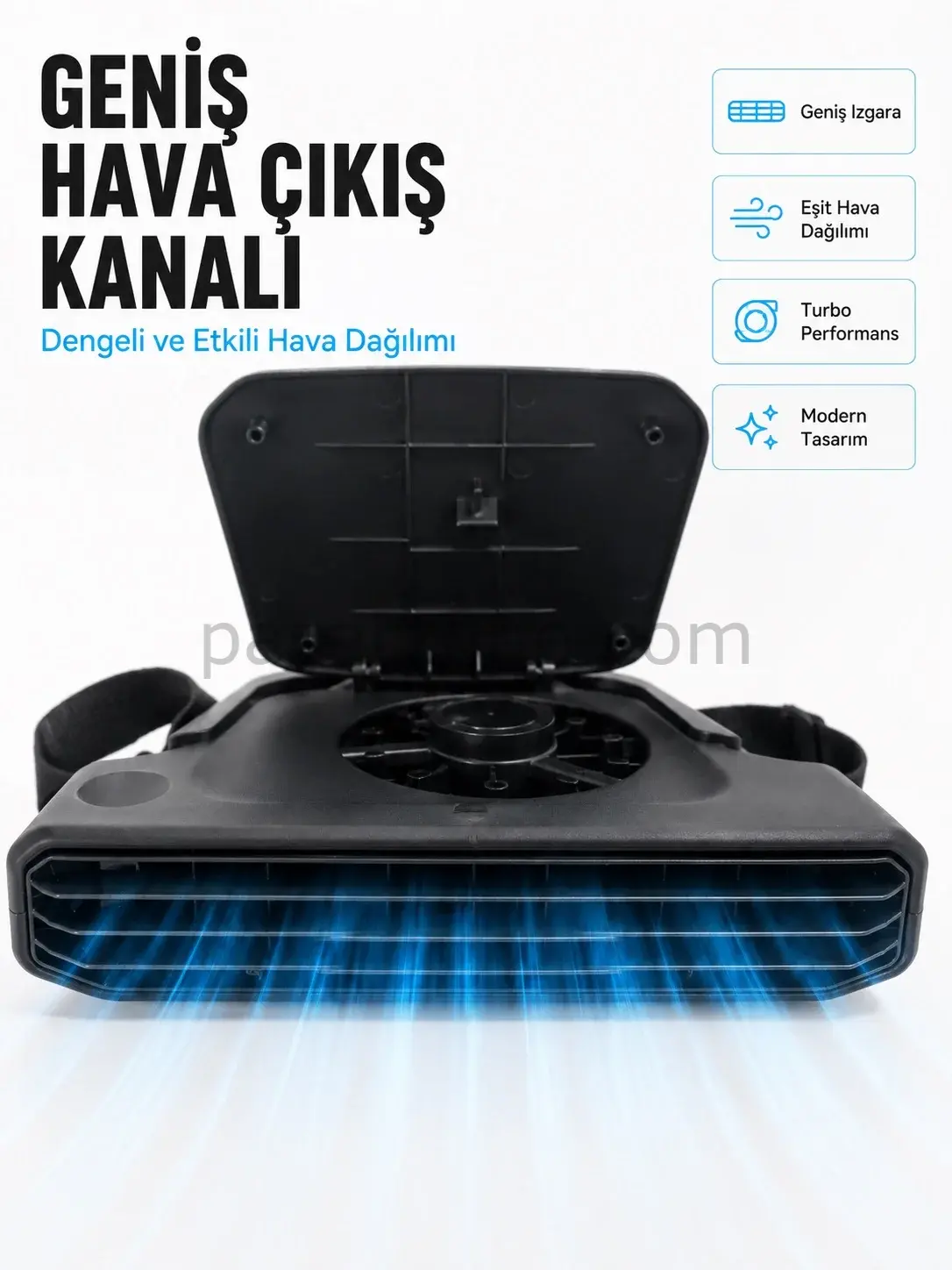 5 Kademeli Araç İçi Boyun Serinletme Fanı Güçlü Turbo Hava Akışlı USB Şarjlı