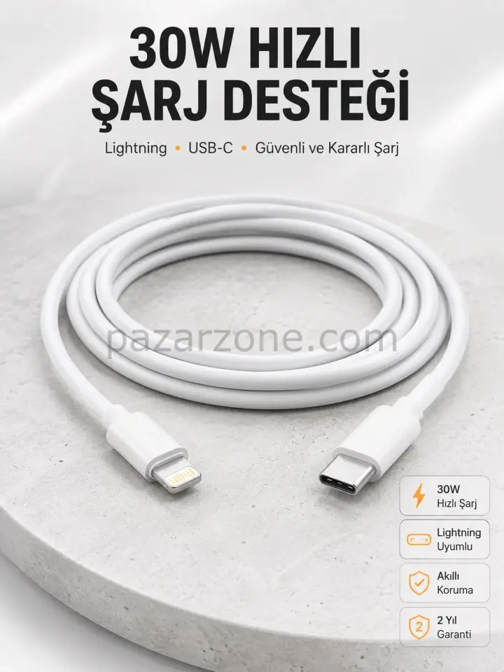 IOS Tüm Serilerle Uyumlu 30W Hızlı Şarj Aleti 11 12 13 14/Pro Max Mini Plus