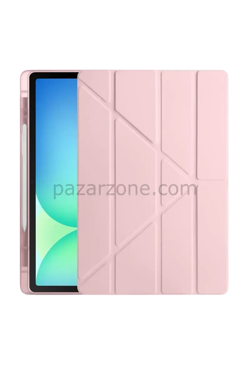 Newface Apple iPad Pro 11 (2024) Kılıf Kalemlikli Hugo Tablet Kılıfı - Rose Gold
