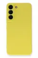 Newface Samsung Galaxy S22 Plus Kılıf Nano içi Kadife Silikon - Sarı