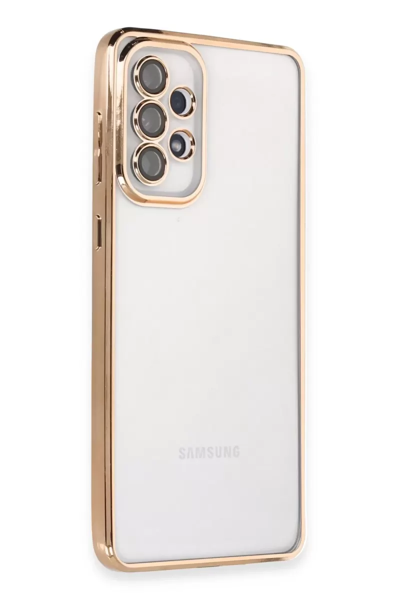 Newface Samsung Galaxy A33 5G Kılıf Razer Lensli Silikon - Gold