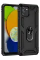 Newface Samsung Galaxy A03 Kılıf Sofya Yüzüklü Silikon Kapak - Siyah