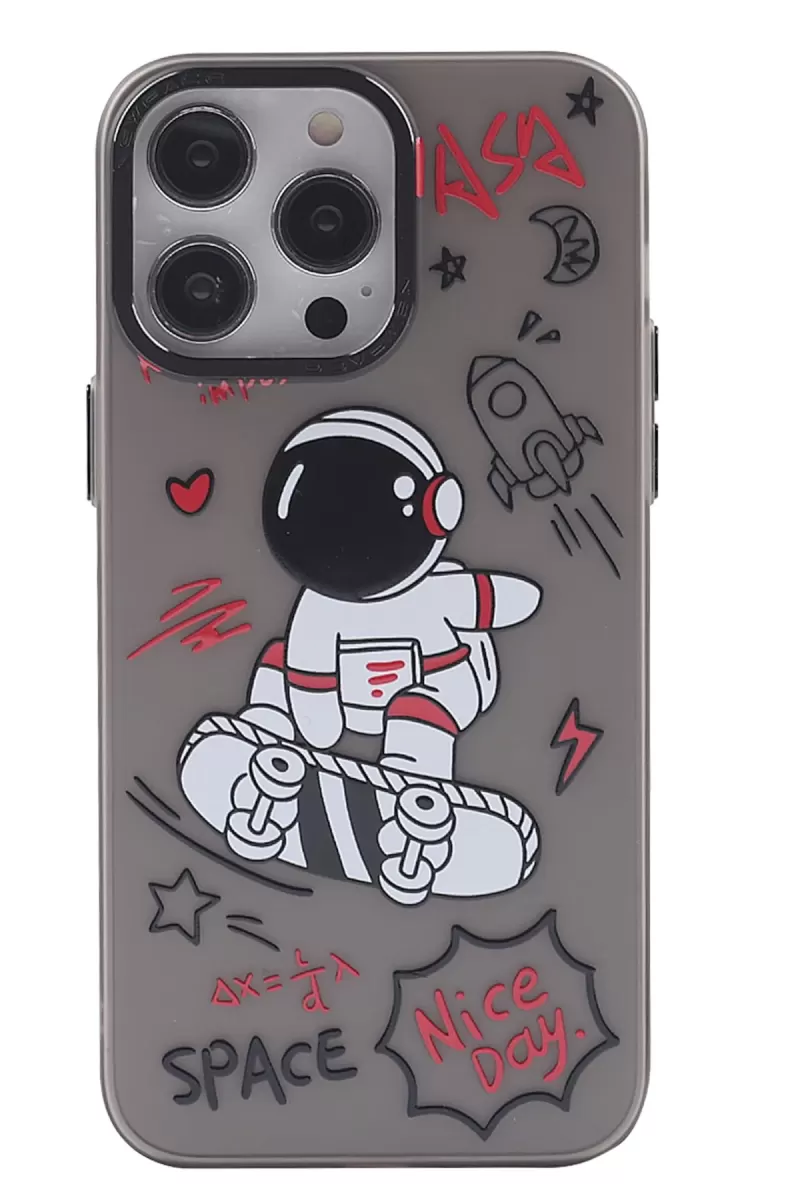 Newface Apple iPhone 14 Pro Max Kılıf Prada Desenli Kapak - Prada Siyah - 1
