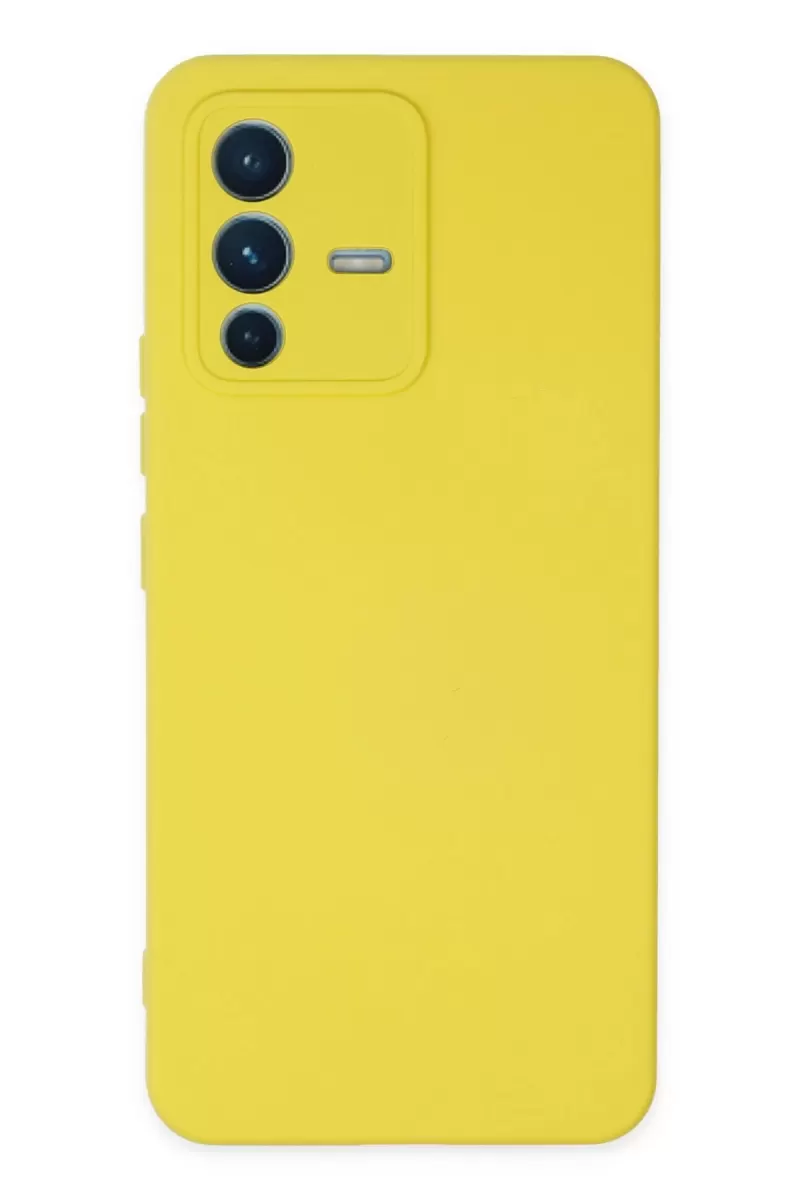 Newface Vivo V23 5G Kılıf Nano içi Kadife Silikon - Sarı