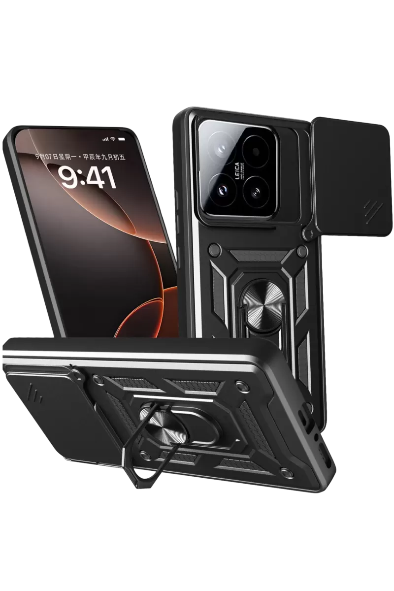 Newface Xiaomi Mi 15T Pars Lens Yüzüklü Silikon - Siyah