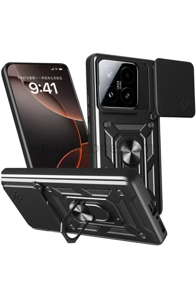 Newface Xiaomi Mi 15T Pars Lens Yüzüklü Silikon - Siyah