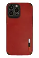 Newface Apple iPhone 13 Pro Max Kılıf Loop Deri Silikon - Kırmızı