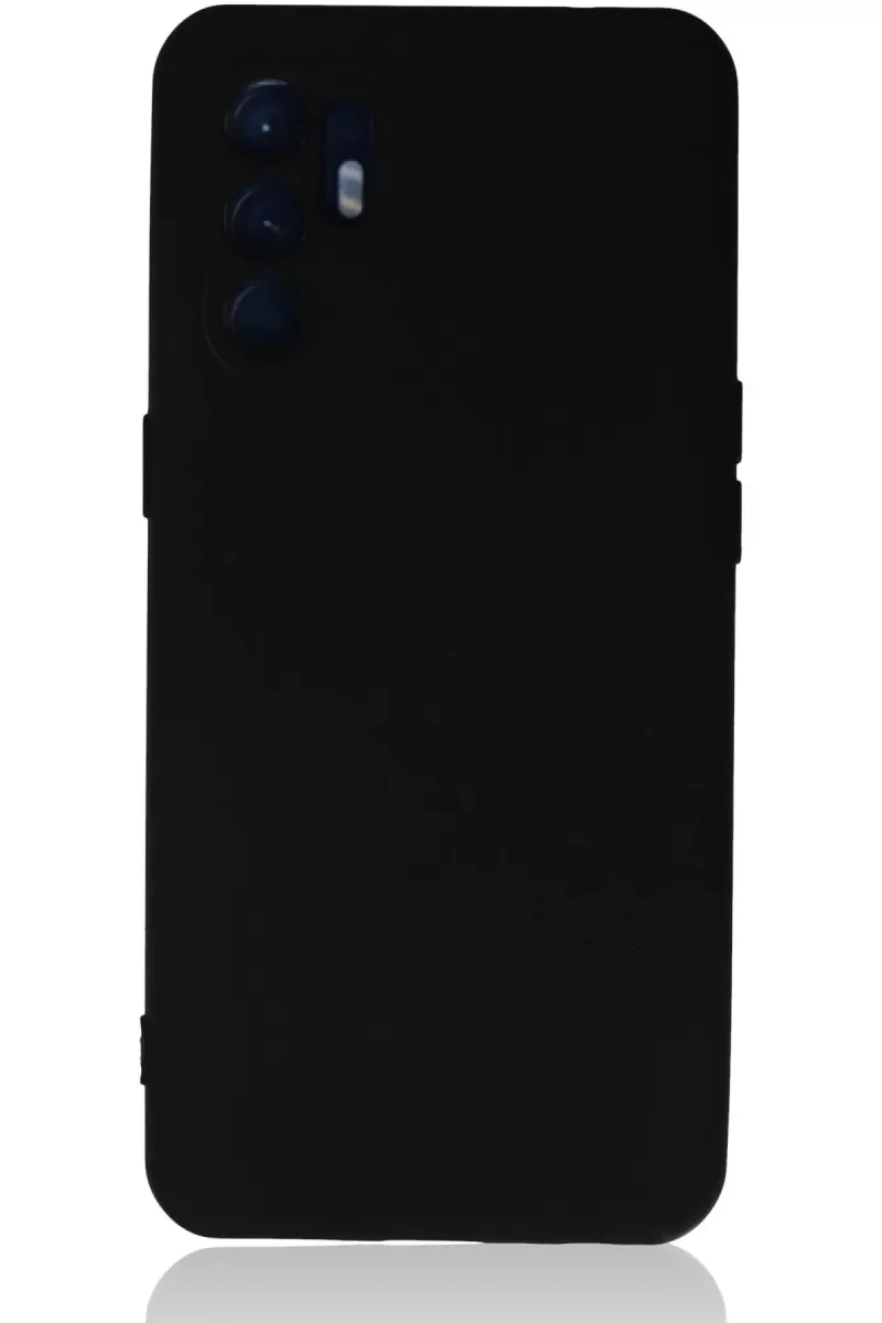 Newface Oppo Reno 6 Kılıf Nano içi Kadife Silikon - Siyah