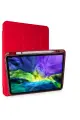 Newface Apple iPad Pro 11 (2024) Kılıf Kalemlikli Mars Tablet Kılıfı - Kırmızı