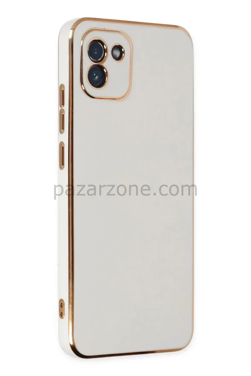 Newface Samsung Galaxy A03 Kılıf Volet Silikon - Beyaz