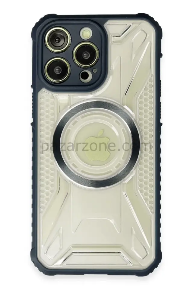 Newface Apple iPhone 14 Pro Max Kılıf Prag Magneticsafe Kapak - Lacivert