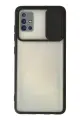 Newface Samsung Galaxy A71 Kılıf Palm Buzlu Kamera Sürgülü Silikon - Siyah