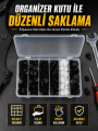 Profesyonel Oto Klips Tamir Seti 6 Farklı Model Plastik Sabitleme Pimi Organizer Kutulu