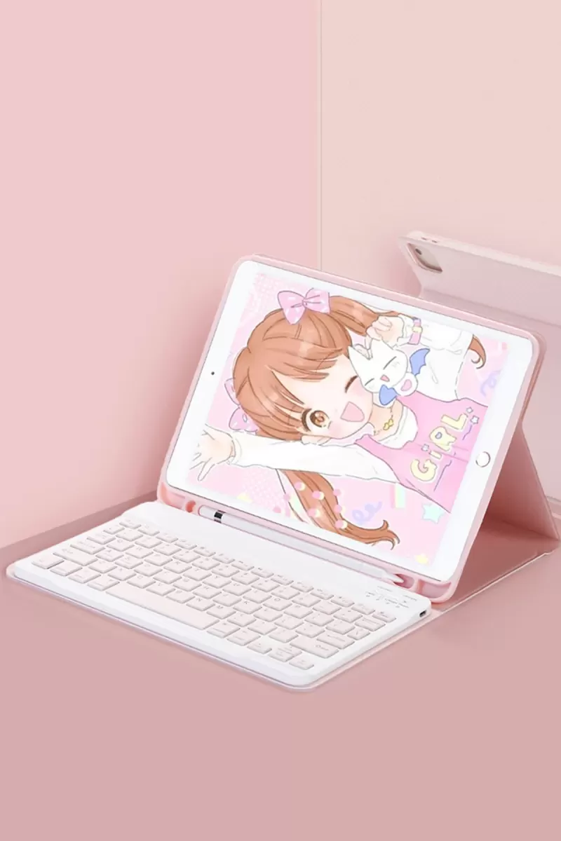 Newface Huawei MatePad SE 11 Kılıf KC01 Smart Klavyeli Tablet Kılıfı - Pembe