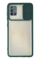 Newface Samsung Galaxy A71 Kılıf Palm Buzlu Kamera Sürgülü Silikon - Yeşil