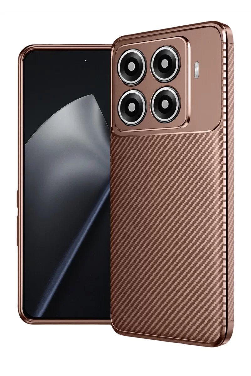 Newface Xiaomi Mi 15T Pro Auto Focus Karbon Kapak - Kahverengi