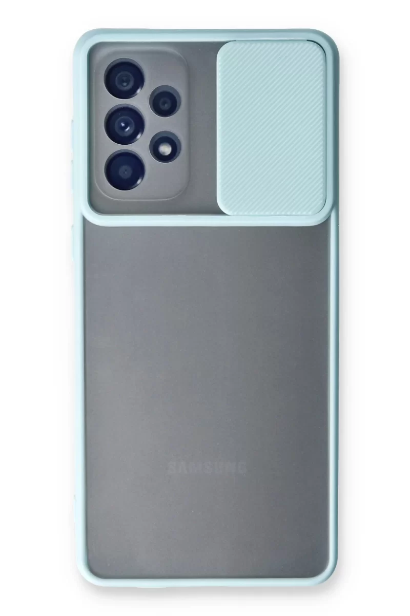 Newface Samsung Galaxy A33 5G Kılıf Palm Buzlu Kamera Sürgülü Silikon - Turkuaz