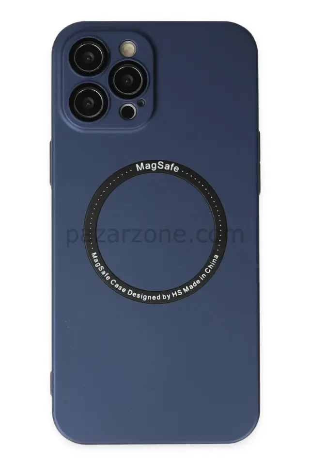 Newface Apple iPhone 12 Pro Kılıf Jack Magneticsafe Lens Silikon - Lacivert