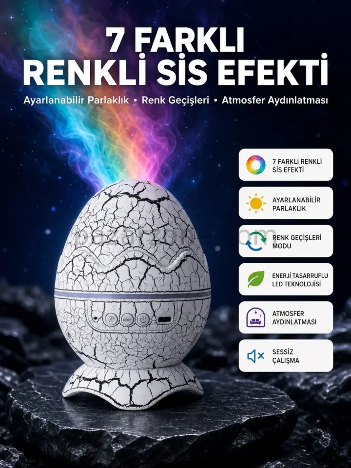 Bluetooth Hoparlör Özellikli 7 Renkli Gece Aydınlatması