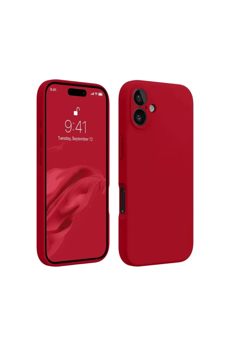 Newface Apple iPhone 16 Plus Kılıf First Silikon - Kırmızı