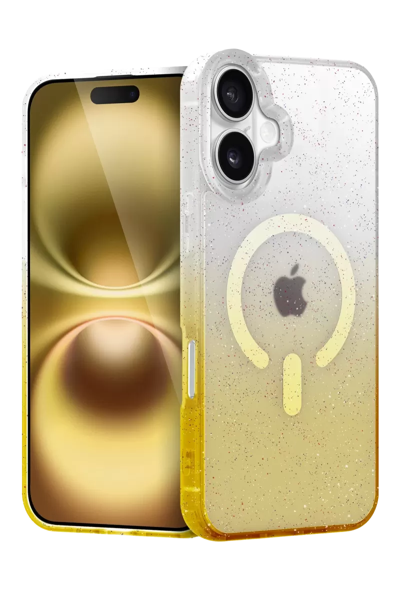 Newface Apple iPhone 16 Plus Pummel Shiny Magsafe Kapak - Gold