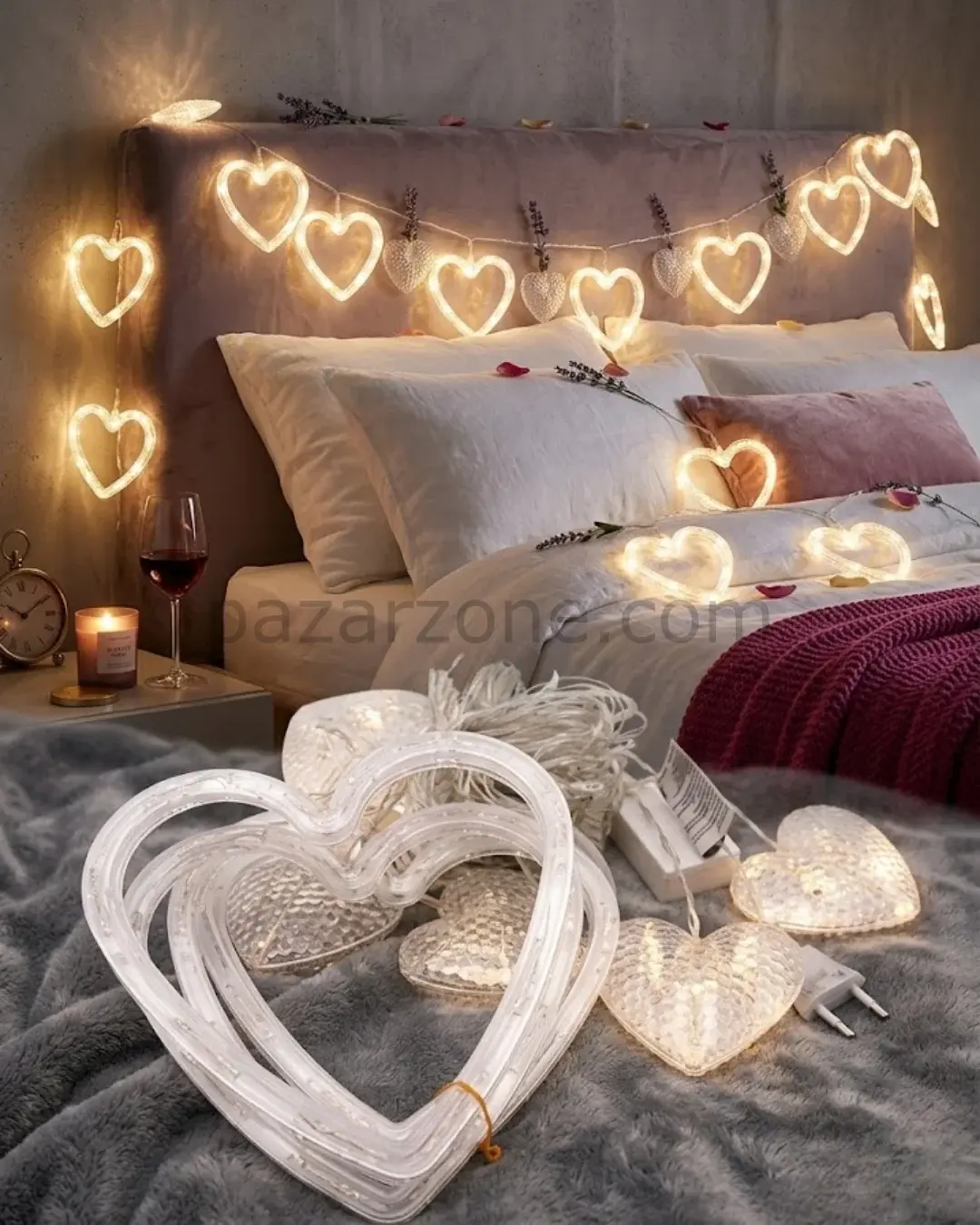 Kalp Şeklinde LED Neon Işık Dekoratif Romantik Oda ve Duvar Lambası