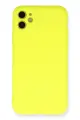Newface Apple iPhone 11 Kılıf Nano içi Kadife Silikon - Sarı