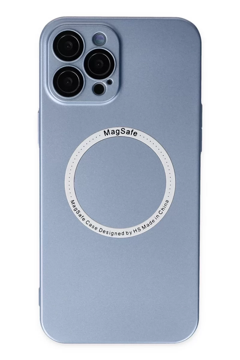 Newface Apple iPhone 12 Pro Kılıf Jack Magneticsafe Lens Silikon - Sierra Blue