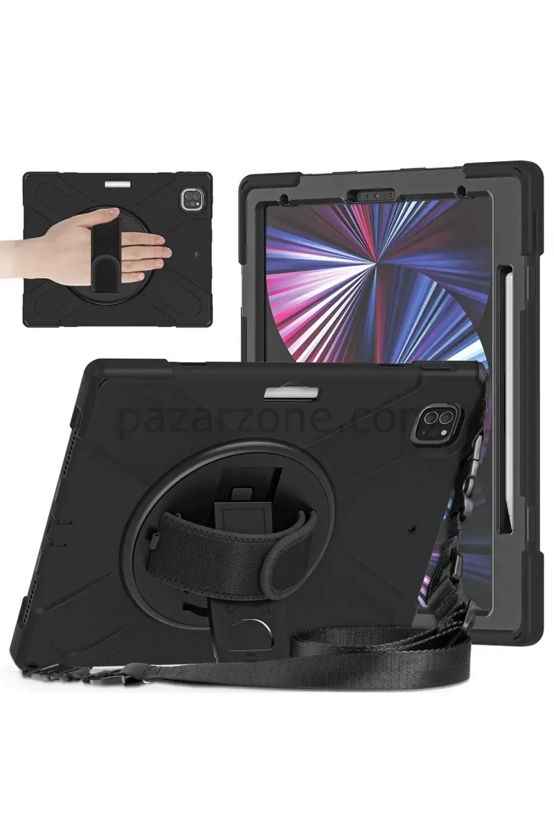 Newface Apple iPad Pro 12.9 (2020) Kılıf Amazing Tablet Kapak - Siyah