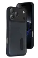 Newface Apple iPhone 17 Pro Max Sara Kartvizitli Deri Kılıf - Siyah