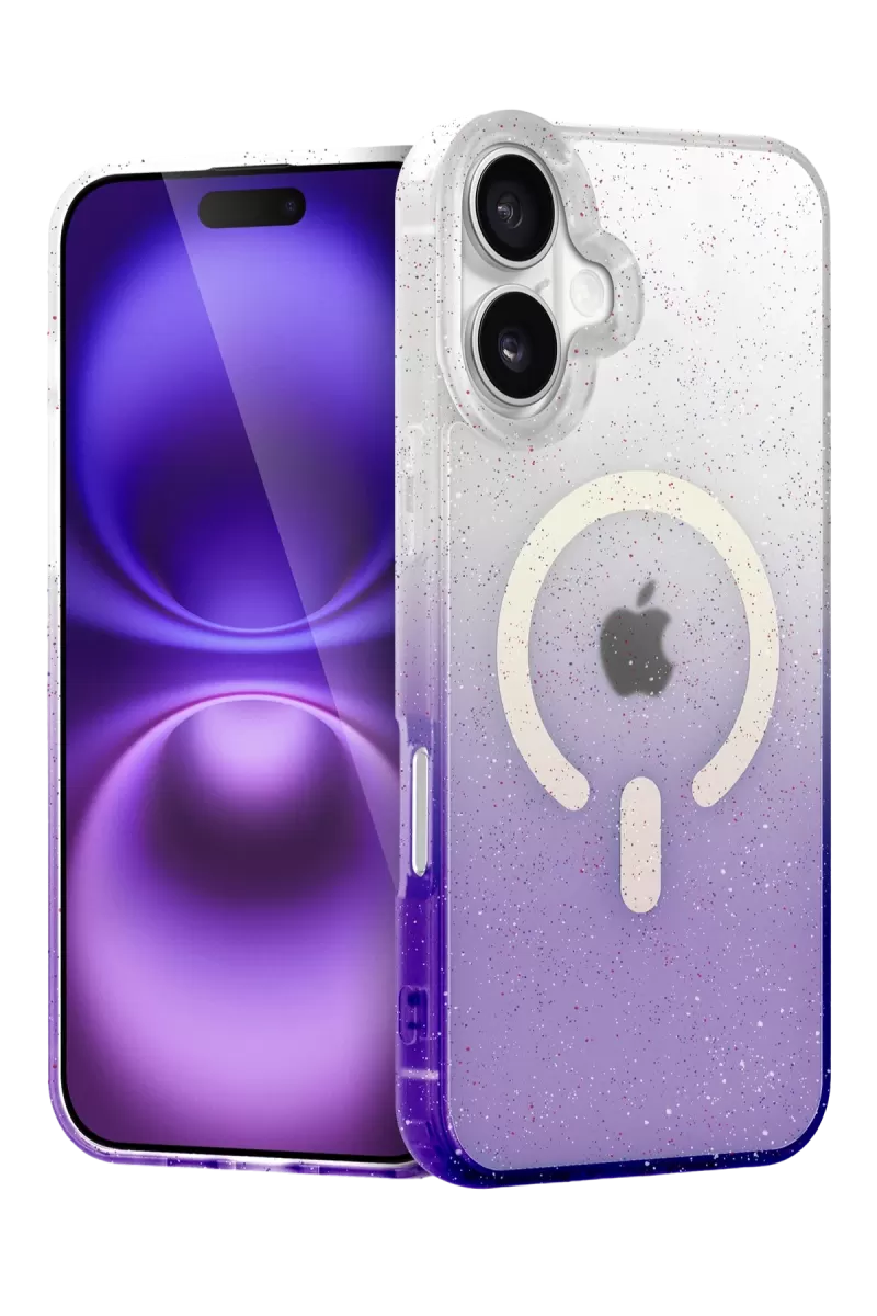 Newface Apple iPhone 16 Plus Pummel Shiny Magsafe Kapak - Mor
