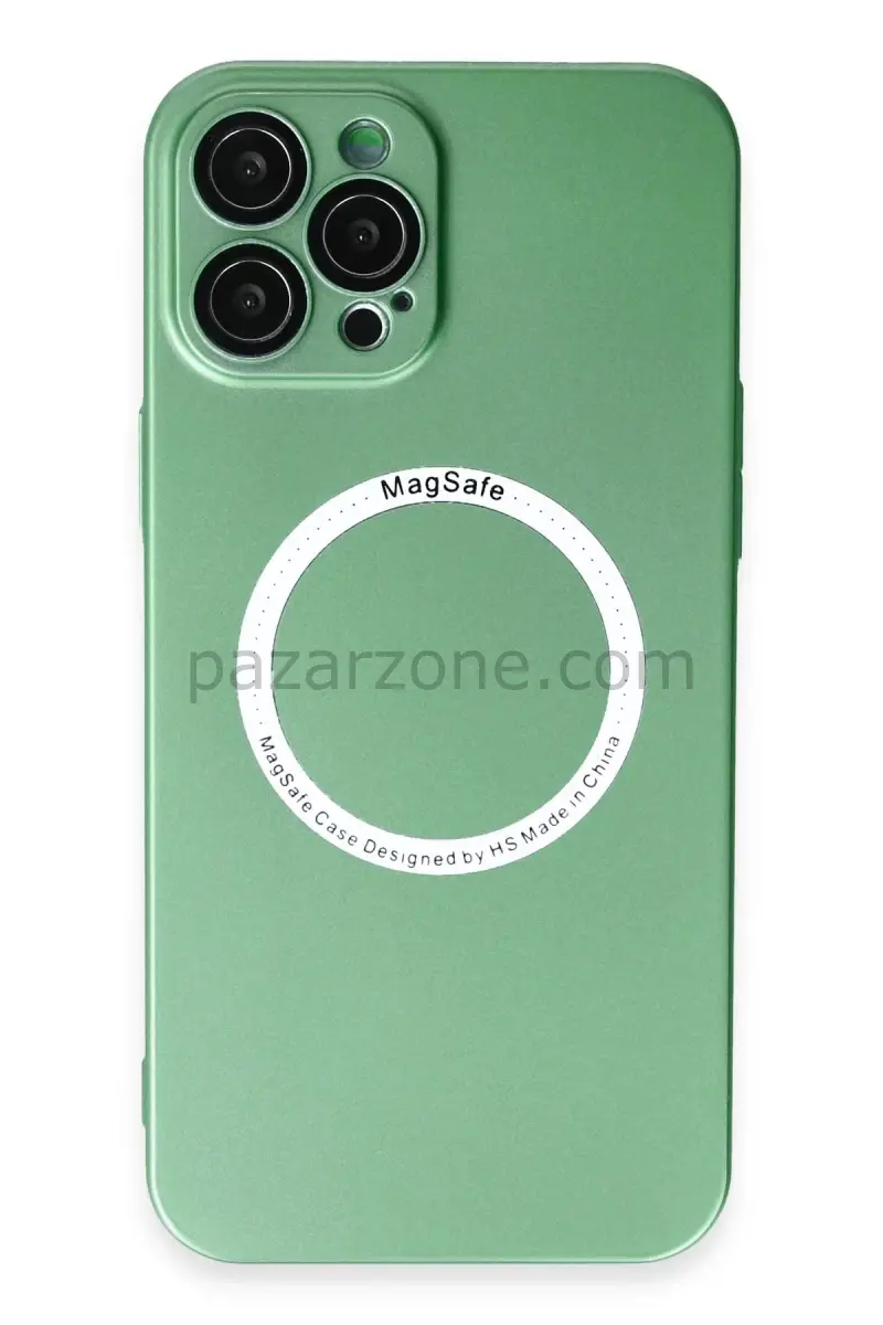 Newface Apple iPhone 12 Pro Kılıf Jack Magneticsafe Lens Silikon - Yeşil