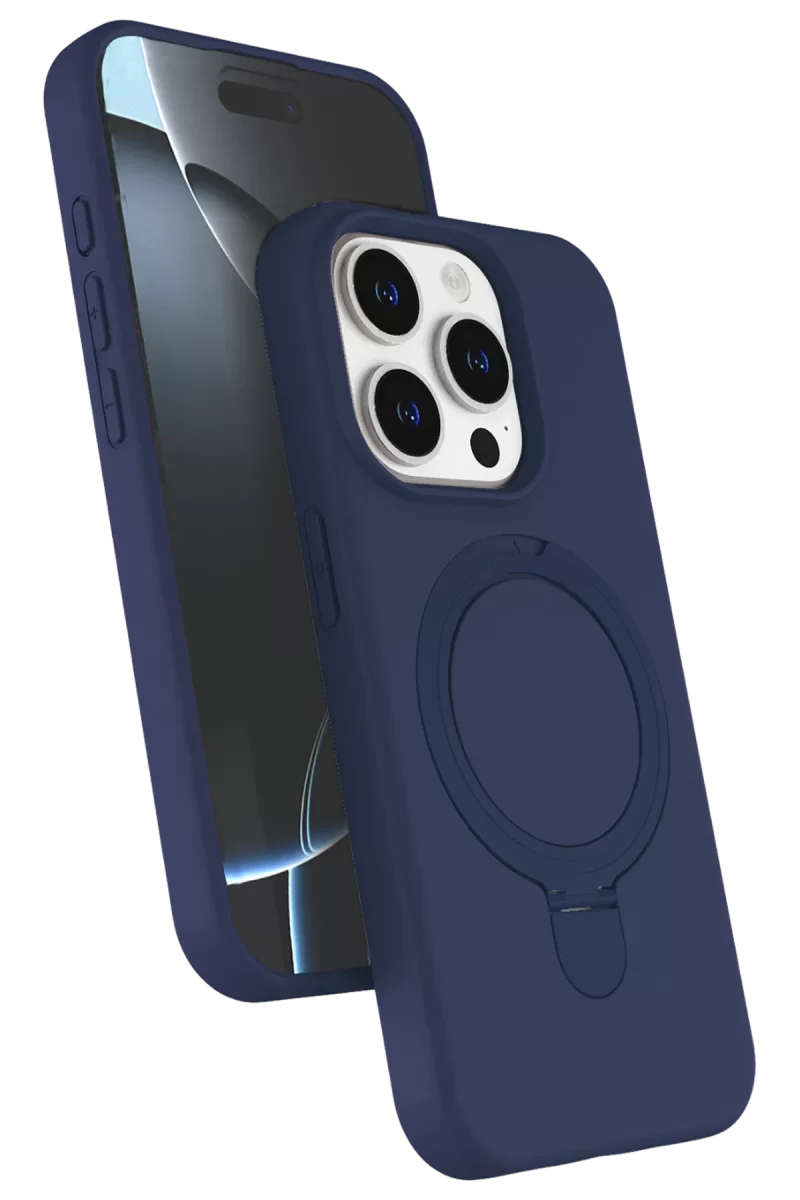 Newface Apple iPhone 14 Pro Max Regal Magsafe Standlı Kapak - Lacivert