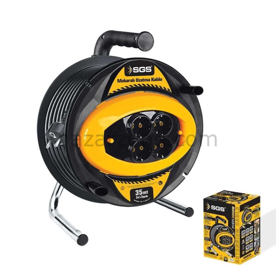 Sgs 2131 35 Metre Makaralı Uzatma Kablosu 3X1,5 Kablo