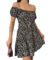 Madonna Yaka Leopar Desenli Elbise
