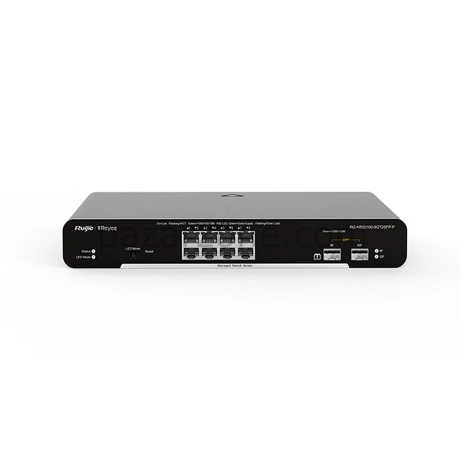 RUIJIE REYEE RG-NBS3100-8GT2SFP, 8 Port, GigaBit, 2Port SFP, L2 Yönetilebilir, Metal Kasa, Masaüstü, Switch