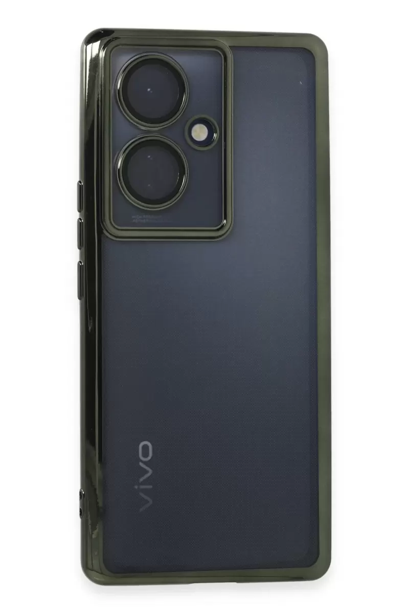 Newface Vivo V29 Lite Kılıf Razer Lensli Silikon - Yeşil