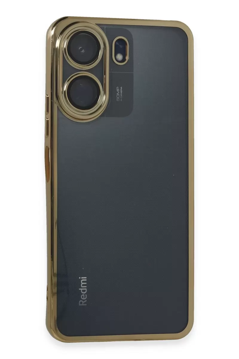 Newface Xiaomi Redmi 13C Kılıf Razer Lensli Silikon - Gold
