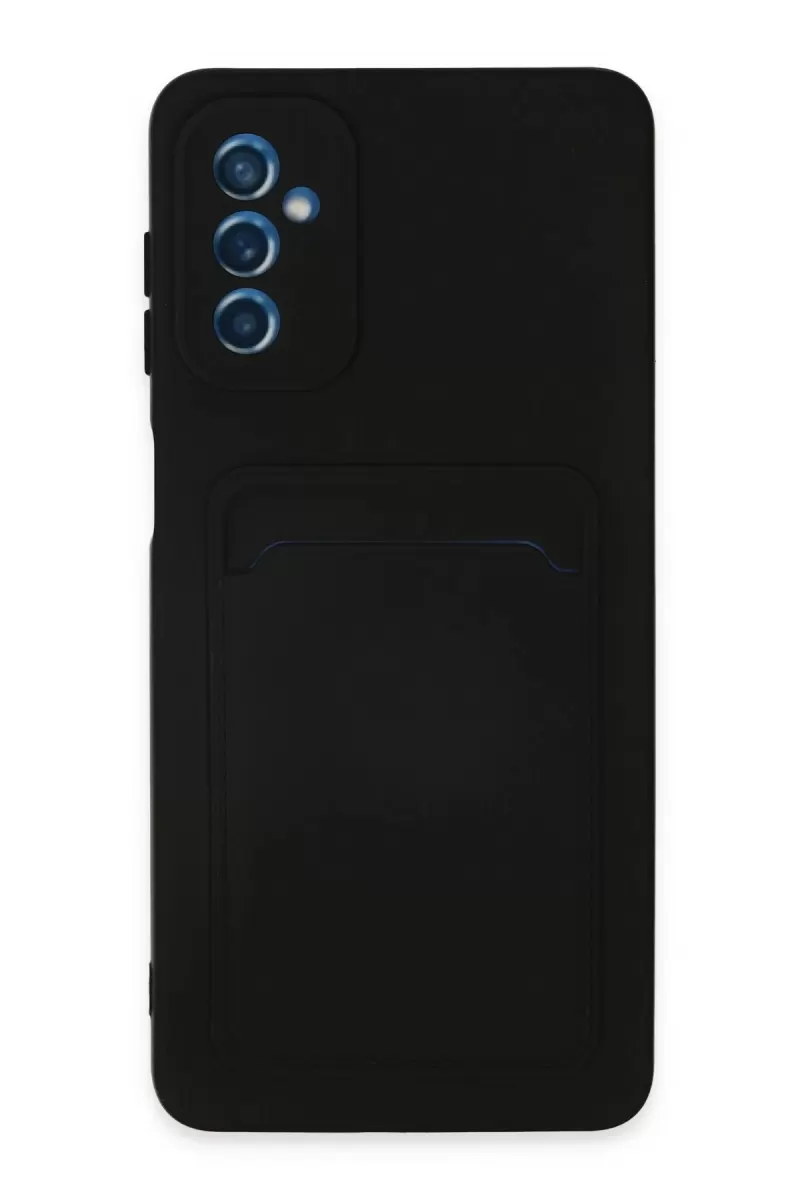 Newface Samsung Galaxy M52 5G Kılıf Kelvin Kartvizitli Silikon - Siyah