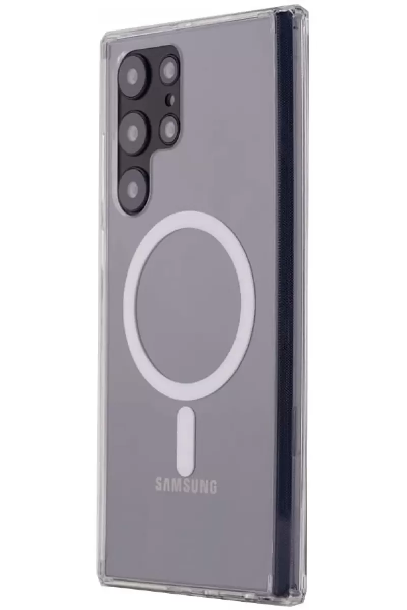 Newface Samsung Galaxy S22 Ultra Kılıf Magneticsafe Şeffaf Silikon - Şeffaf