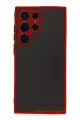 Newface Samsung Galaxy S22 Ultra Kılıf Montreal Silikon Kapak - Kırmızı
