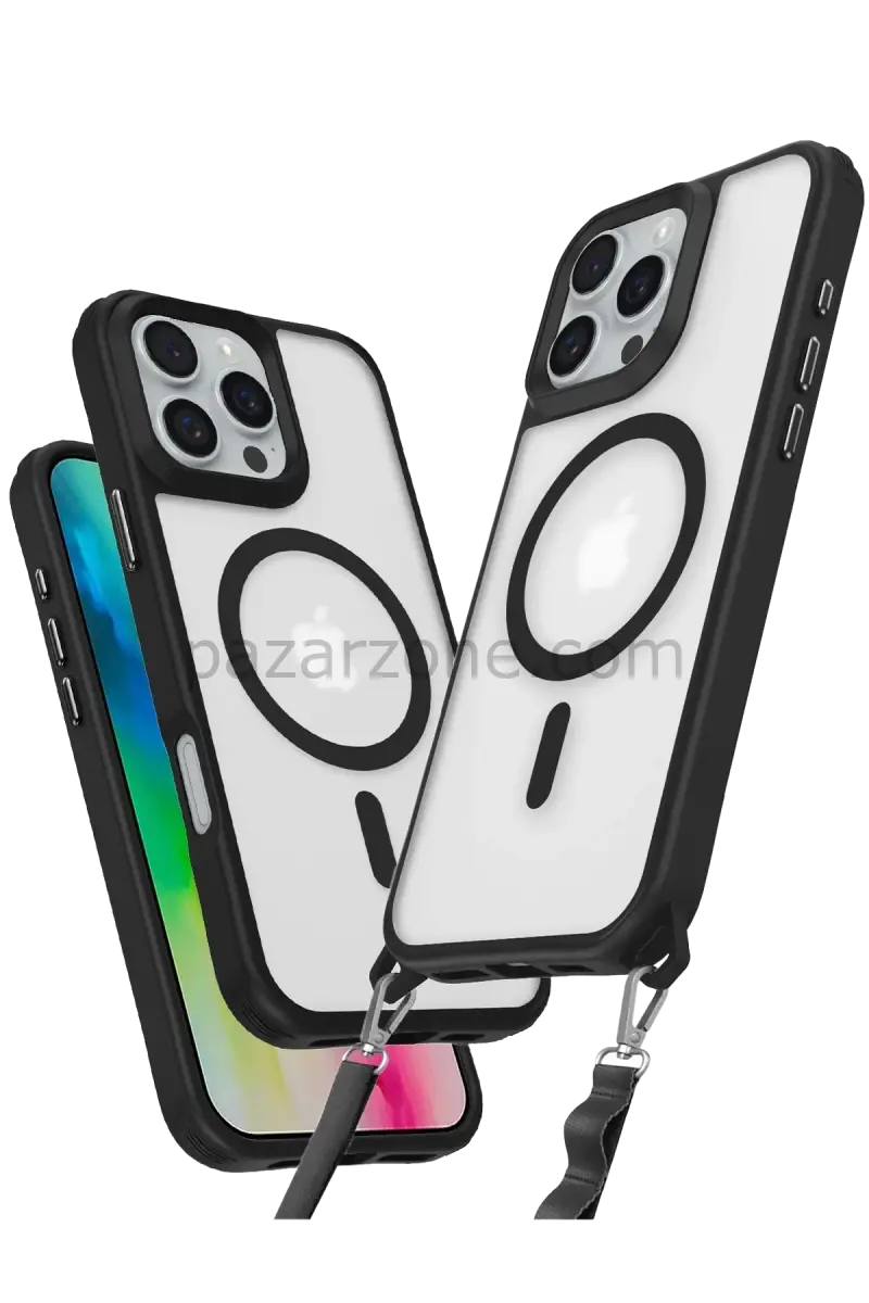 Newface Apple iPhone 16 Pro Max Kılıf Enka Magsafe Silikon Kılıf - Siyah